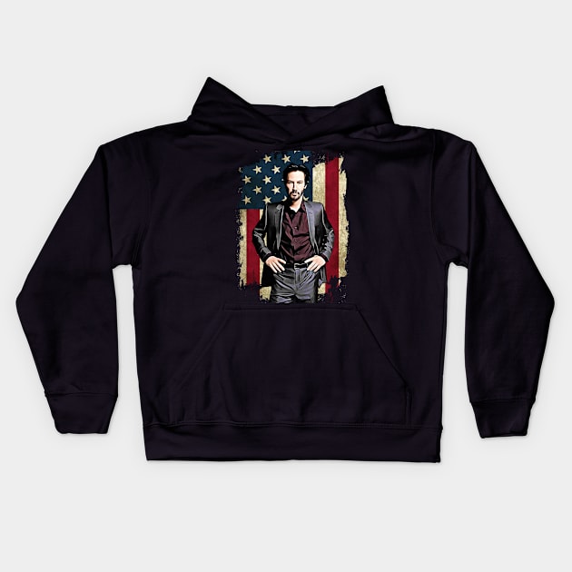 Flag america main character movie gift for fans Kids Hoodie by Madisen Harvey